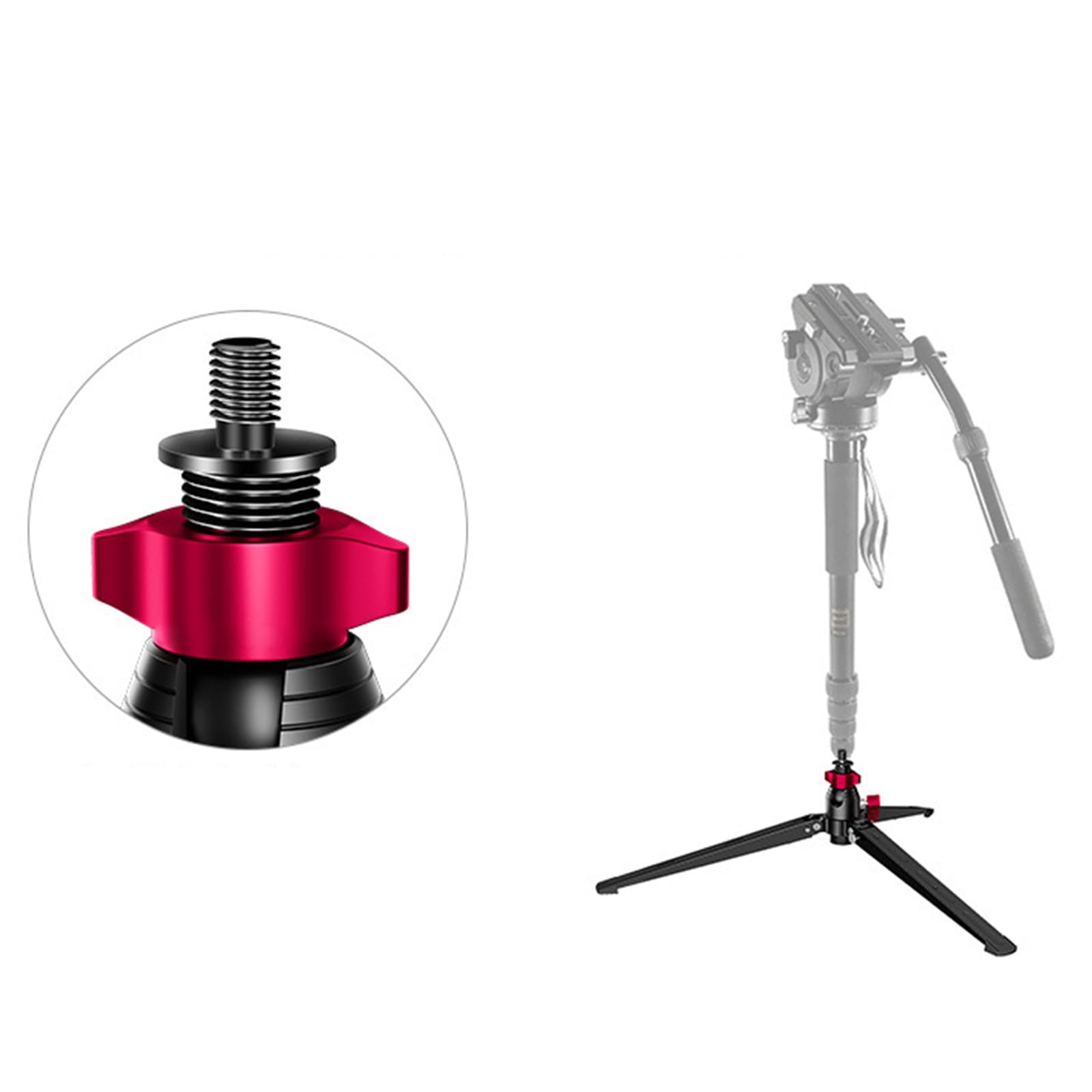 Treppiede compatto e solido in lega di alluminio da tavolo, con filettatura da 3/8", ideale per fotocamere e smartphone