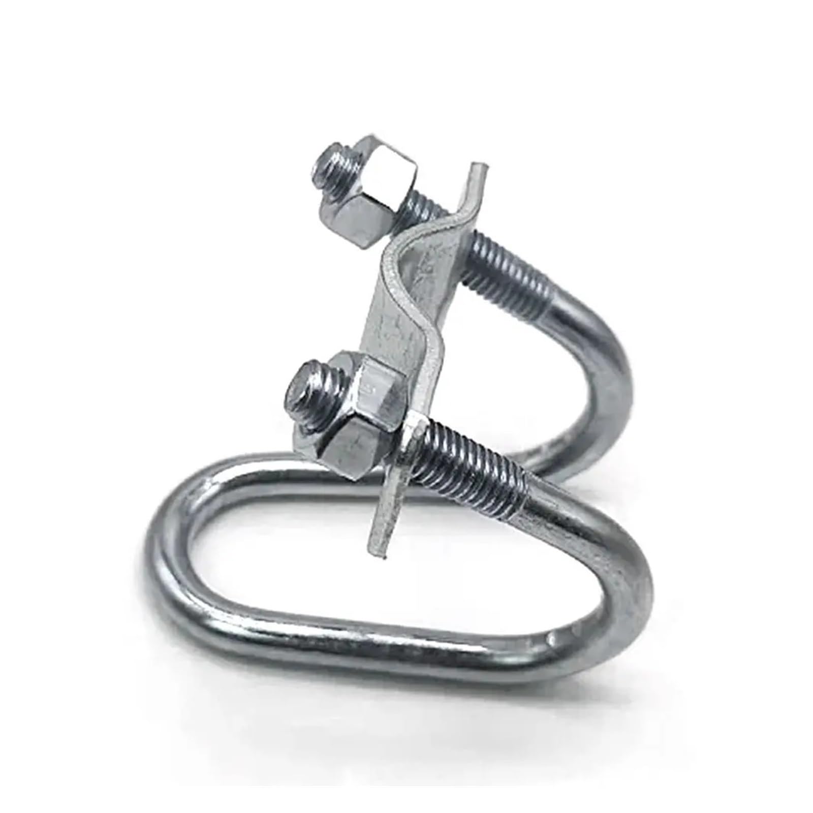Cross Pipe Clamp, Galvanized U Bolt M8 Double Cross Pipe Clamp for Scaffolding, Multiple Sizes(M8x20x20mm)