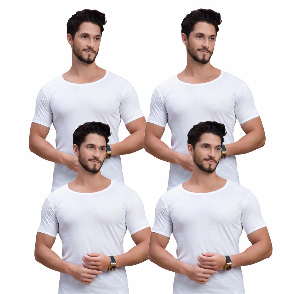 Mens Cotton Half Sleeve Vest (Baniyan) | Soft, Breathable Round Neck Innerwear for Men | Regular Fit, Comfortable Daily, Office, Gym & Home Use | Pack of 1–5-image-14