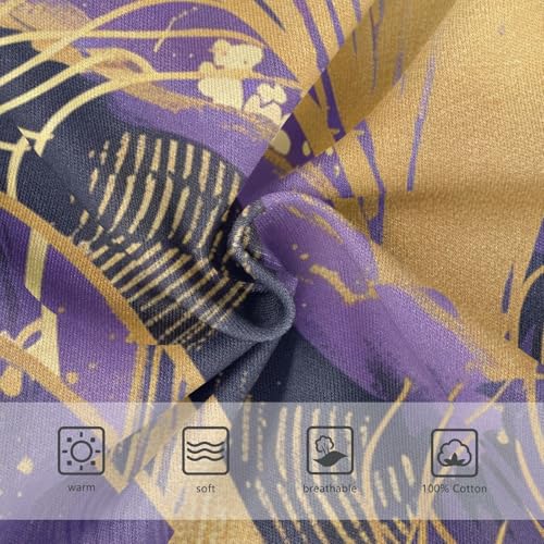 Gold Peacock Feather Violet Baby Boys Comfort Kids Underwear Breathable Undies3