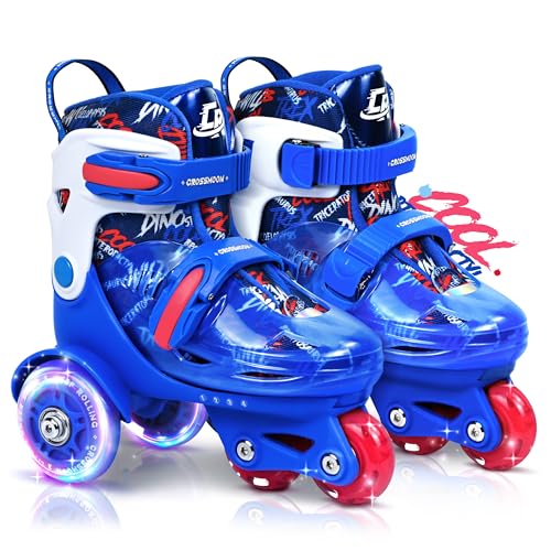 Toddler Roller Skates with Cool Dino Script Design, Kids Training...