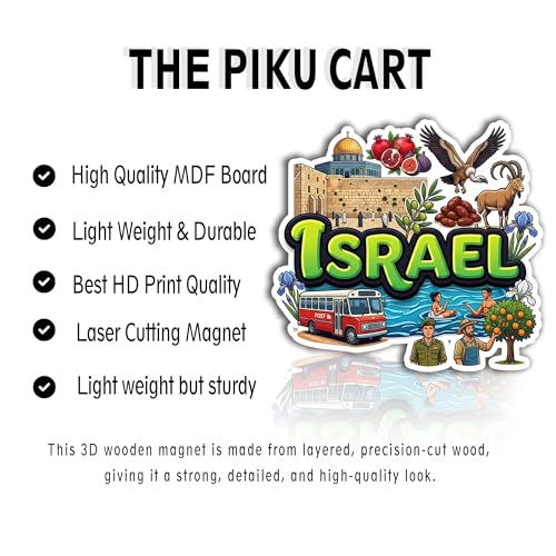 Image of Israel Fridge Magnet - Premium Engineered Wood Souvenir, Glossy HD Print, Precision Laser Cut Travel Decor & Gift for Home, Office & Travelers