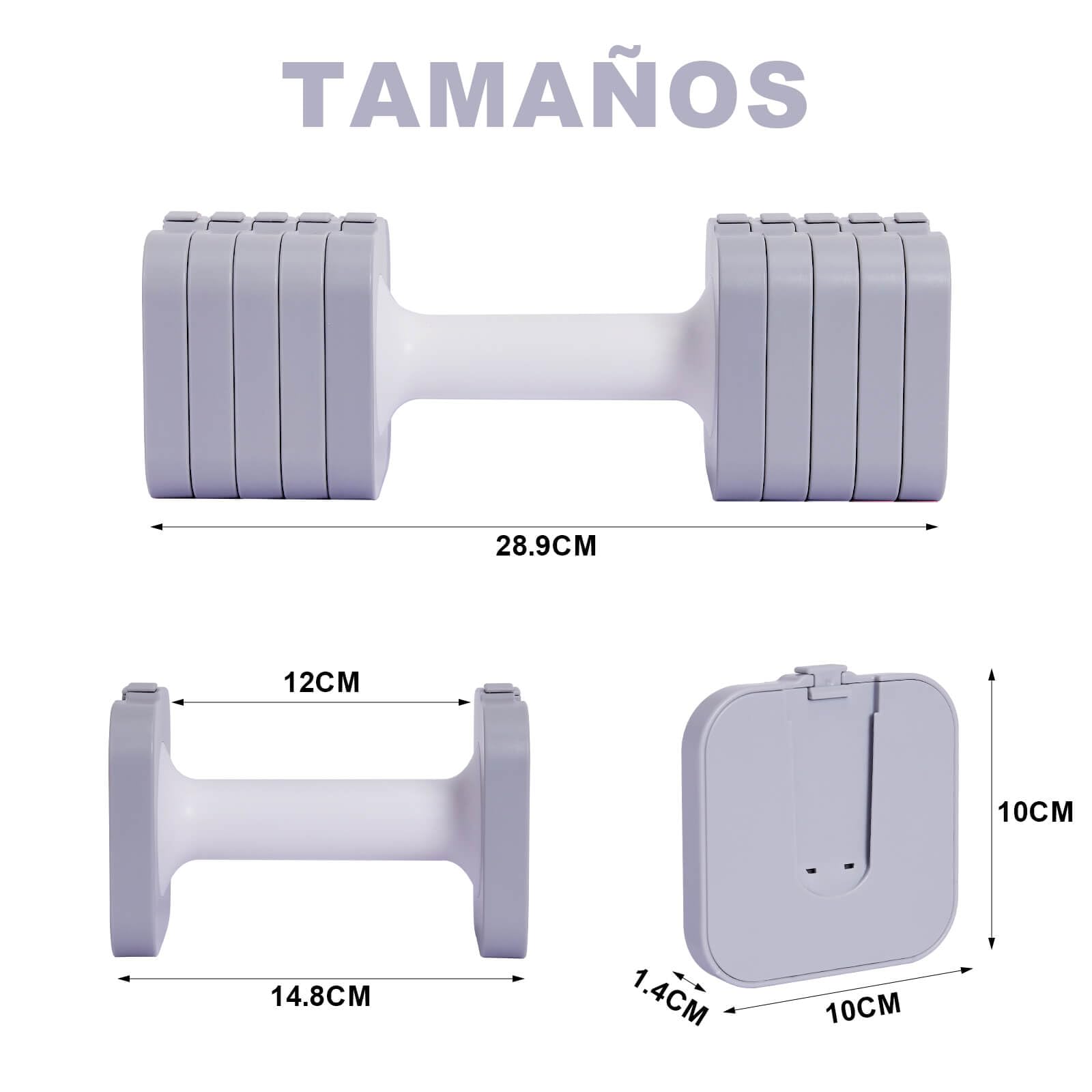 Mancuernas Ajustables, Mancuernas 10KG(2 * 5KG), Impermeable y Ahorrar Espacio, Fácil de Ajustar, Pesas y Mancuernas, Pesas Ajustables, Ideales para Entrenamiento Gimnasio en Casa