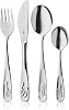 WMF Tiere Kinderbesteck Set Set 4-teilig Kinderbesteck Edelstahl Besteck Kinder ab 3 Jahre Cromargan poliert Universalverpackung