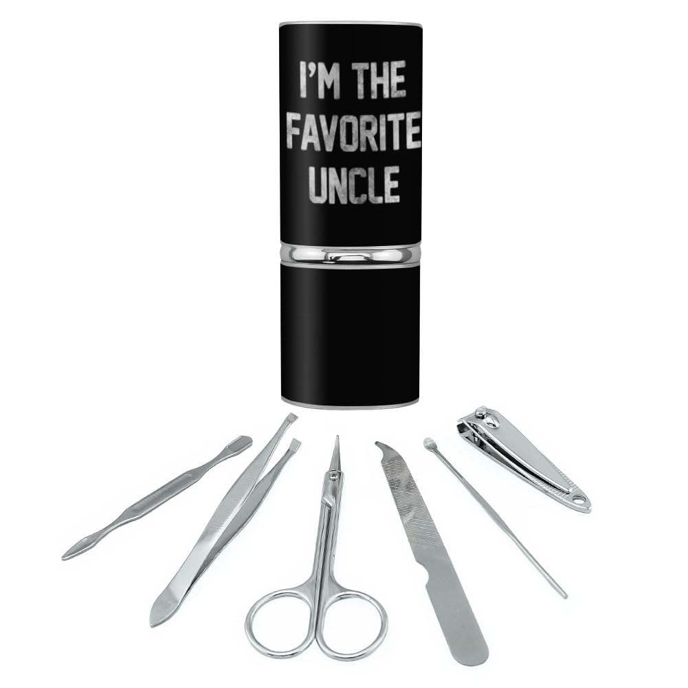 GRAPHICS & MORE I'm the Favorite Uncle Stainless Steel Manicure Pedicure Grooming Beauty Care Travel Kit