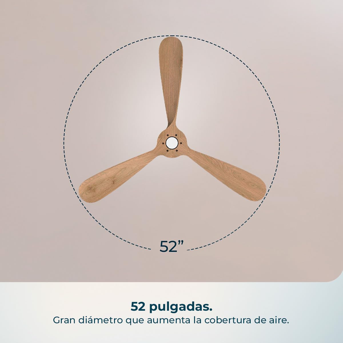 Cecotec Ventilador de Techo EnergySilence 5400 Classic White&LightWood | Mando a Distancia, 52", Motor DC 40W, 3 Aspas, 6 Velocidades, Temporizador hasta 8h, Modo Winter/Summer