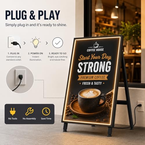 Image of 32 inch Digital Signage Display, 700nits Portable Digital Signage, LCD Advertising Display, Plug&Play, CMS, 24 /7 Operation, Split Screen, HDMI /USB /WiFi /Android with Auto Media Player for Restaurant, Cafe