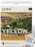 VIXI Yellow Tea Bags, 100 Counts, Vietnam's Mountain Tee, Balanced Flavored, Antioxidant, Tagless, Caffeinated, 100% Natural from Ancient Tea Tree for Hot and Cold Brew