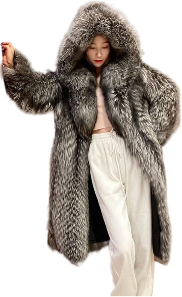 hooded fur coat womens