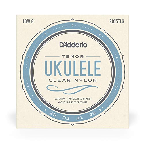 Image of D'Addario Tenor Ukulele Strings, Clear Nylon, EJ65TLG, Low-G, 4-String Set, Pack of 1