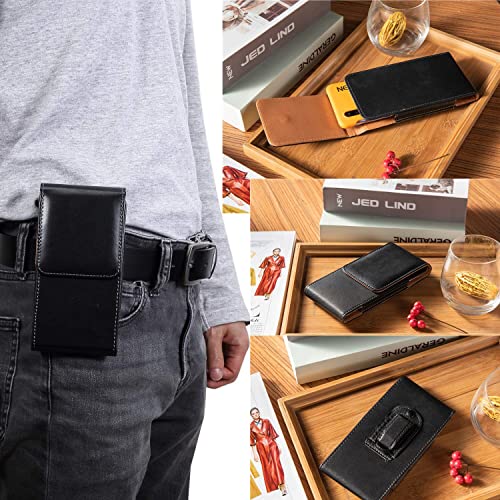 Vihhad Cell Phone Holster For Samsung Galaxy S23 Ultra S23 Plus S23 A04S A03S A14 A32 A42 A53 A01 A11 A21 A51 A71 Iphone 13 Pro 12 Mini 11 Xr Xs Leather Belt Clip Loop Case Phone Pouch Holder, Black #TOP6