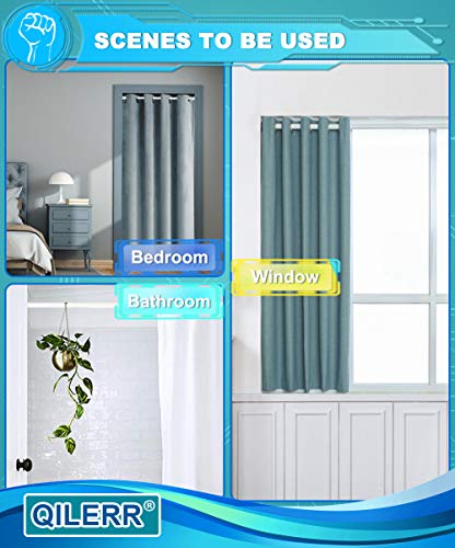 Image of Short Tension Rod 16 to 28 Inche Small Shower Curtain Rods No Drilling Adjustable Heavy Duty Extension Loaded Spring Tension Rod for Windows, Closets, Curtains, 7 /8 inch Diameter, White