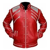 Zeniella Micheal Jacksen Beet-It Jacket, Beet-It Red Faux Leather Jacket, M