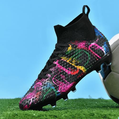 DHOVOR Boys Girls Soccer Cleats High-Top Soccer Shoes for Kids Football Cleats Professional Training Football Sports Shoes3