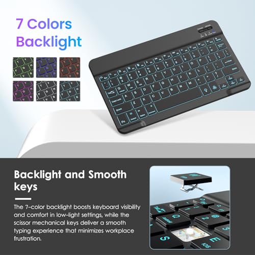 VIKESI Keyboard Case for iPad (A16,2025) 11th Generation/iPad 10th Generation Case (10.9" 2022),Premium Leather Smart Cover,Built-in Breathing Light,Function Row,Pencil Holder,Card Slots - Image 4