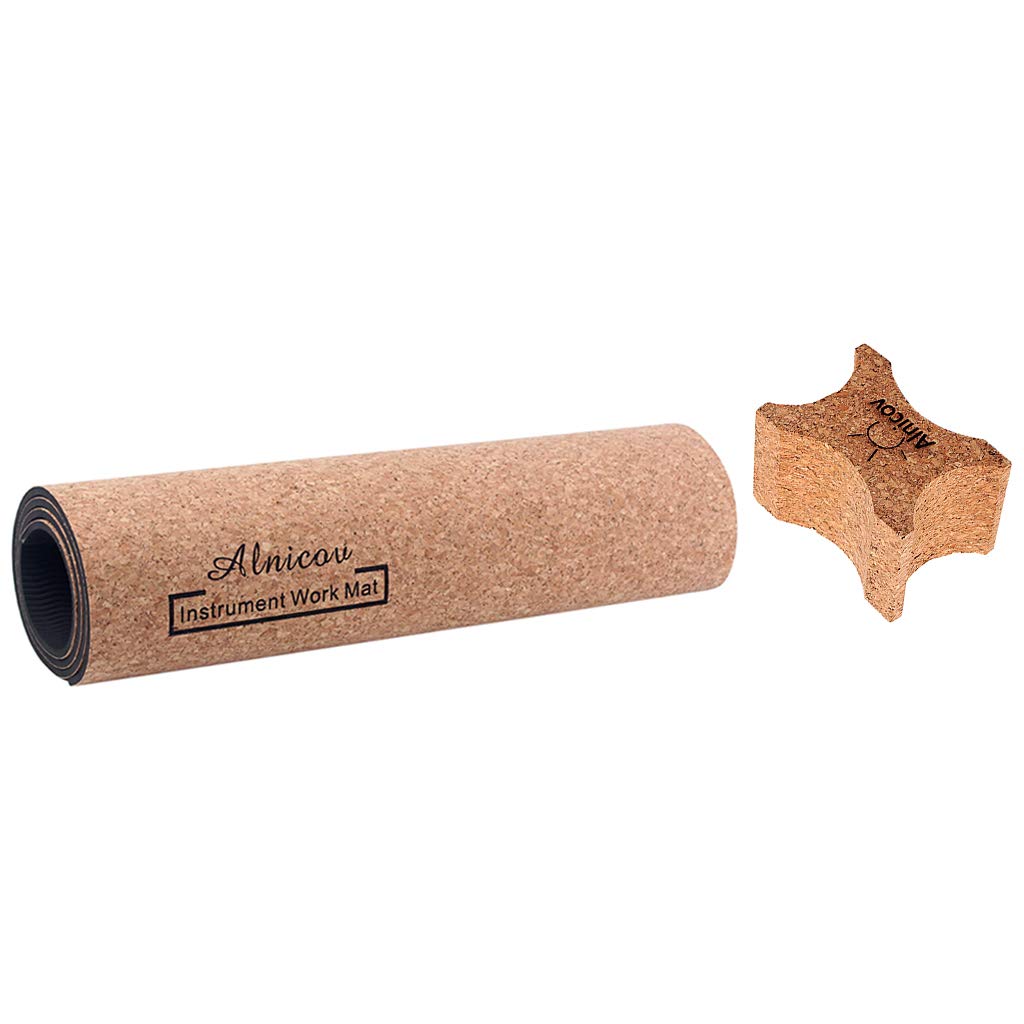 Alnicov Alfombrilla de trabajo de guitarra profesional y soporte de reposacabezas de guitarra, almohada para el cuello para limpieza de guitarra, herramienta de reparación de configuración de Luthier