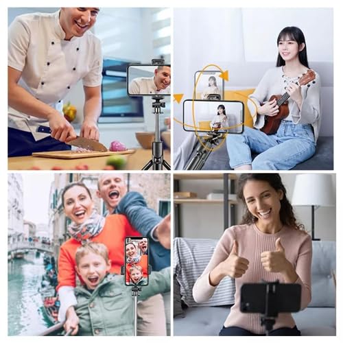 Tripé Bastão Pau De Selfie Bluetooth Retrátil com LED E Portátil Com Controle Remoto Compatível Com