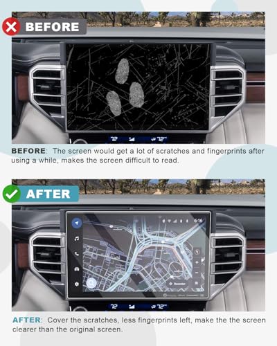 Image of CDEFG for 2025 2026 Toyota Tundra Screen Protector Tempered Glass 14 Inch for 2022-2025 2026 Tundra Accessories for Toyota 14 inch Touchscreen Screen Cover HD Anti Fingerprints