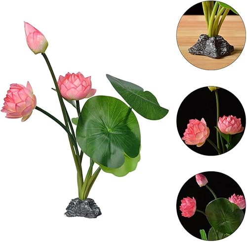 Miniatura 3 de Hemoton Plato de sushi de flor de loto artificial, decoración de lirio de agua falso, estilo japonés, plato de sashimi, bandeja de sushi, adornos