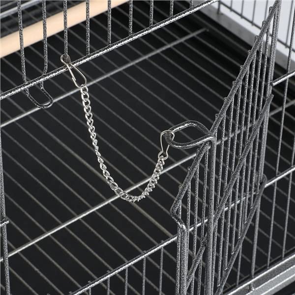 Abician Voliere Oiseaux Interieur sur Pied Grand Cage Oiseaux sur roulettes en Métal Cage à Oiseaux pour Perroquet Perruches 79 x 52 x 132 cm