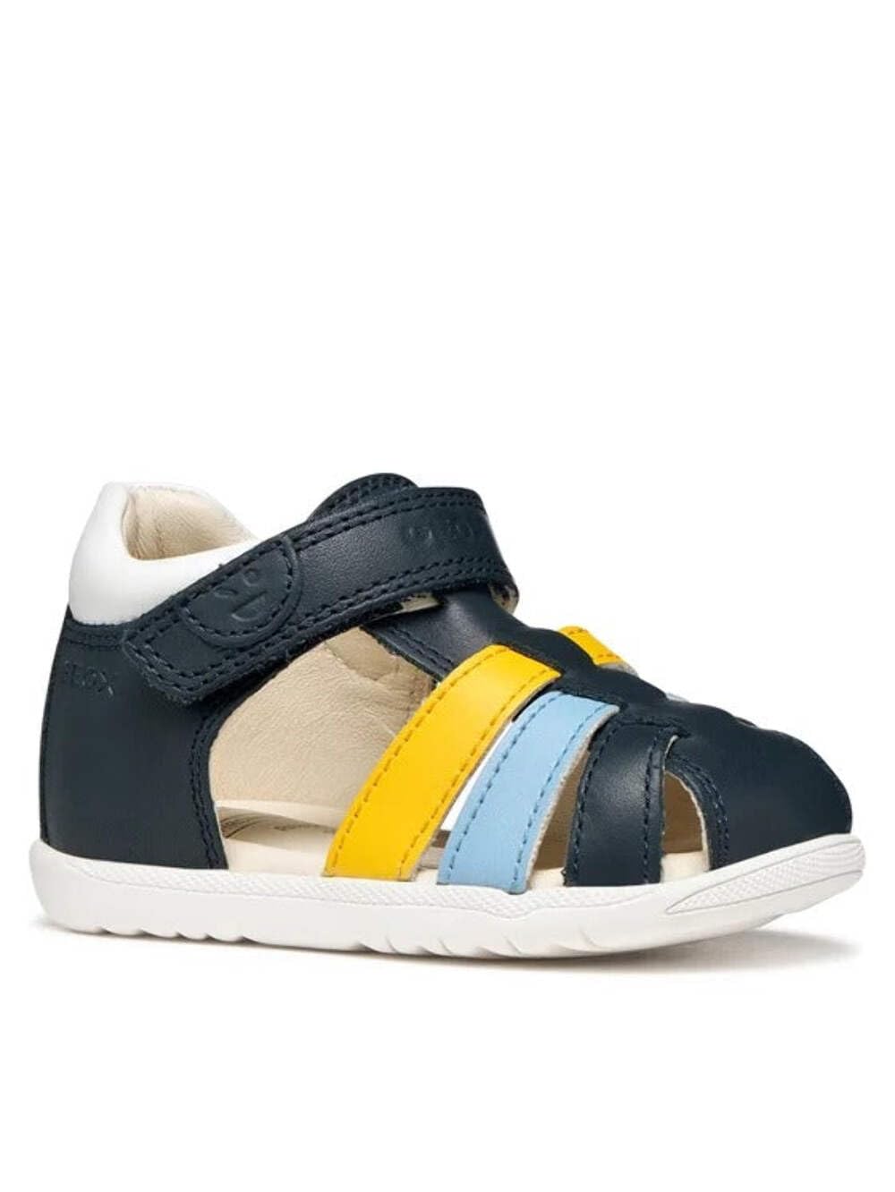 Geox B Macchia Boy Sandal, Navy/DK Yellow, 25 EU
