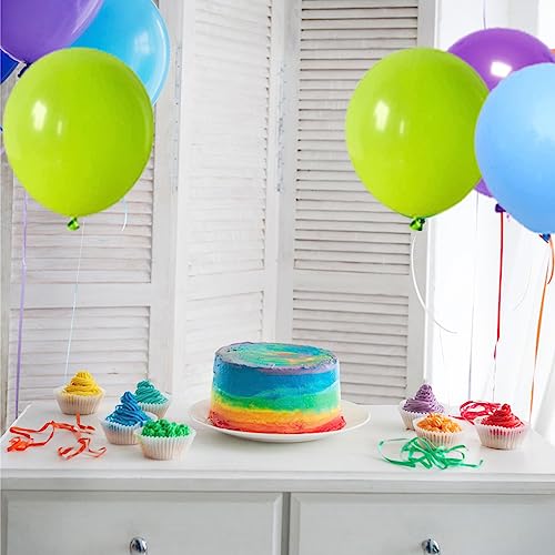 Lime Green, Purple, Light Blue Balloons Set - 122Pcs Lime Green And Purple Balloons Arch Blue Balloons For Video Gaming Miner Birthday Graduation Baby Shower Retirement Halloween Party Supplies #TOP5