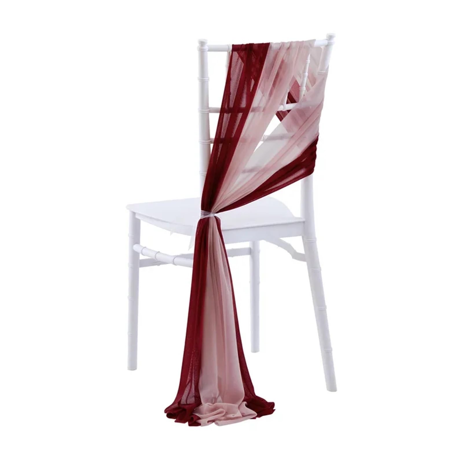 Dekoracyjne szarfy na krzesła, 20 szt., takich jak szyfonowa dekoracja krzesła ślubnego 17x250 cm(Pink and Burgundy)
