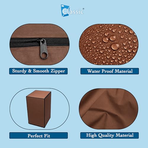 Image of Classic Top Load Washing Machine Cover Suitable For Whirlpool 360 Back Panel 8 Kg, 8.5 Kg, 9 Kg, 9.5 Kg, 10 Kg, Waterproof & Dustproof (66cmsX63cmsX106cms, Brown)