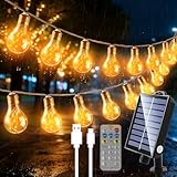 BatdTech Lampadina Solari Esterno di 16 Lampadine 8M/8 Modalità Catena Luminosa Esterno Giardino,IP65 Impermeabile Lampadine Esterno filo per Giardino, Balcone,Terrazzo, Partito (Bianco Caldo)