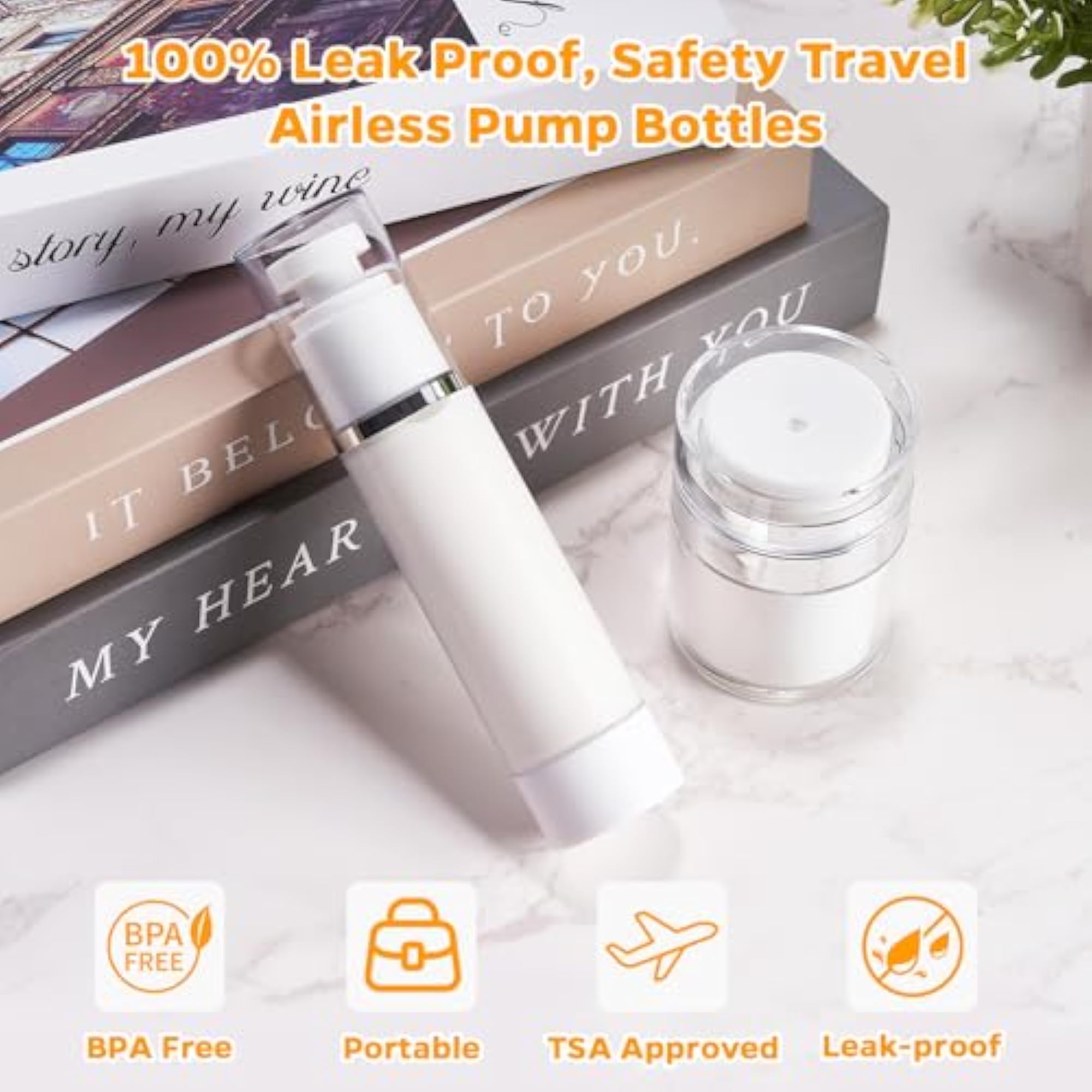 13 Pack Big Travel Size Containers Airless Pump Bottles