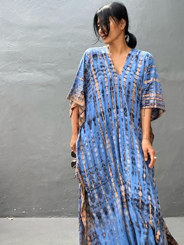 Image of Kaftan Dresses for Women Plus Size Summer Beach Dress with Print and Swim Cover Ups