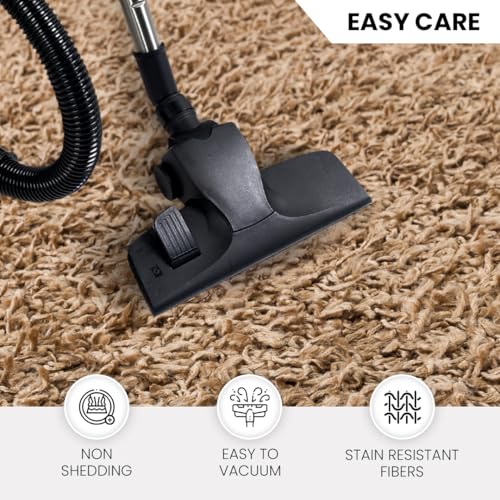 Livabliss Home Shaggy Rug - Alfombra Salon Grande Habitacion, Dormitorio - Alfombra Pelo Largo Berber Abstracta, Pelo Grueso y Esponjoso - Alfombras Grande de 80x150cm, Beige Claro - imagen 2