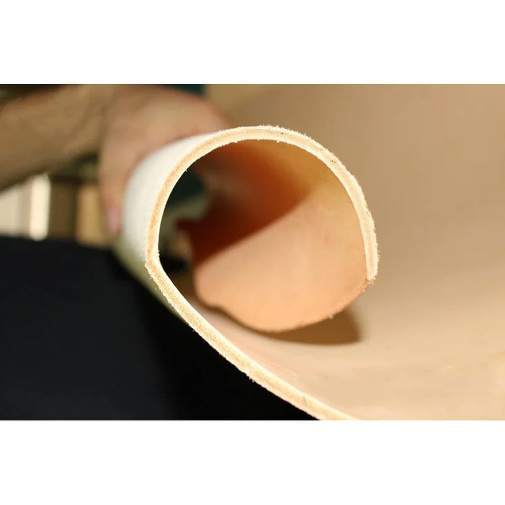 FZRKQBMYELA Cowhide Leather Sheets,Vegetable Tanned Beige Multiple Sizes 3-4mm(3.5 4.0mm Thickness,10x20cm)