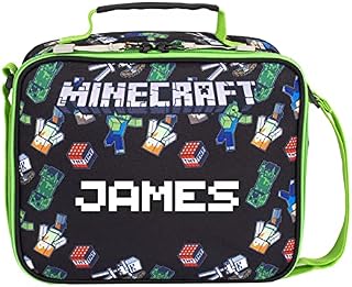 Minecraft - Minecraft World Personalised Lunch Bag - Kids Lunch Box - Official Minecraft Merchandise - Personalised Insulated Lunch Bag for Minecraft Fanatics