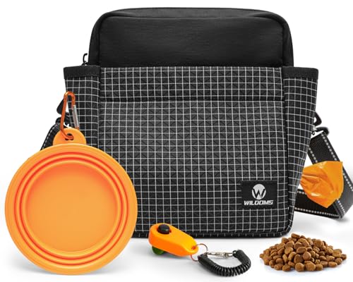 WILDOMS Dog Treat Pouch &ndash; Large Capacity with Magnetic Closure, Dog Walking Fanny Pack Built-in...