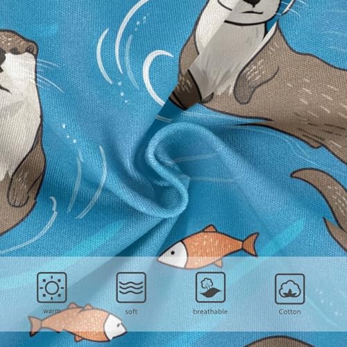 Cotton Toddler Underwear Custom Cute Otters Fish Blue Cute Panties Girl Colorful Underpants Briefs 2t3