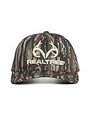Realtree Men's Camo Hat with 3D Embroidered Antler Logo Hats - Premium 6 Panel Caps for Hunting, Fishing, Hiking and Outdoors