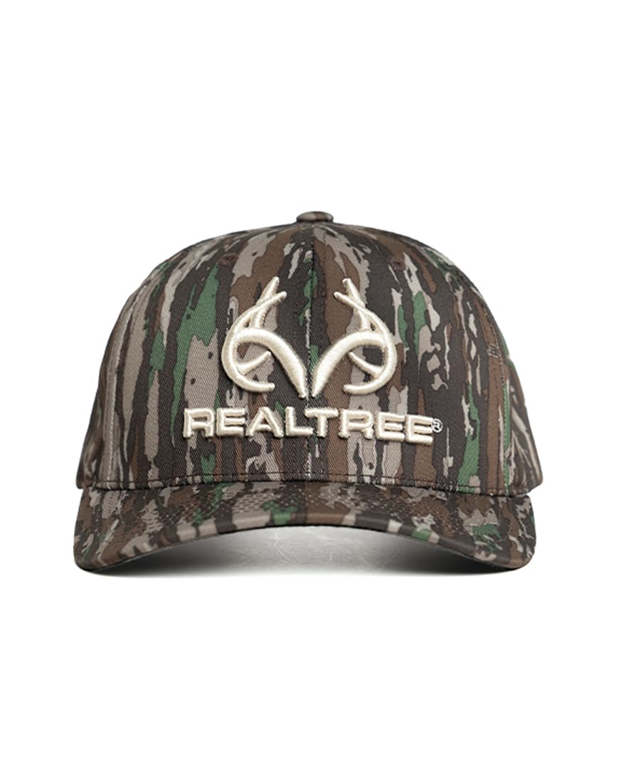Realtree Men's Camo Hat with 3D Embroidered Antler Logo Hats - Premium 6 Panel Caps for Hunting, Fishing, Hiking and Outdoors