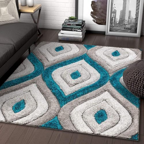 Image of Shaggy Rugs 12 x 15 Feet Soft and Cozy Carpet for Living Room & Hall, Bedroom, and Kids Room Non-Slip, High Pile, Machine Washable, Perfect for Any Room (Nain)