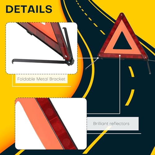 image for Acymner Reflective Safety Triangle Kit | Emergency Warning Triangles w