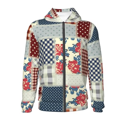 Patchwork In Country Style Kids Pullover Hoodies Boys Zip Up Sweatshirts Girls Athletic Clothes with Pocket2