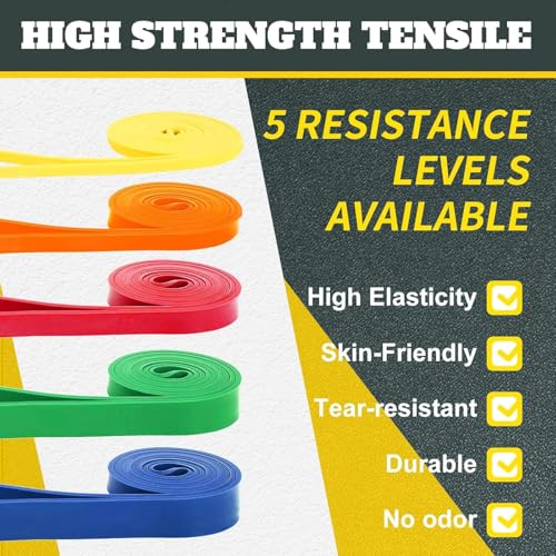 Image of Exercise Bands Resistance Bands for Working Out,Pull Up Bands Set,at Home Workout Equipment,Workout Bands for Men and Women,Stretch Bands for Exercise