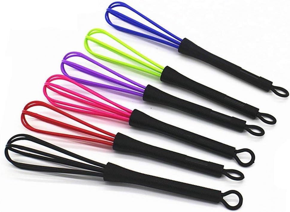 6 Pcs Mini Whisks for Hair Dye Color Mixing, Balloon Salon Barber Hairdressing Mixer Tool for Blending, Whisking, Beating and Stirring Coloring and Highlighting Tools 7 x 1.2 in