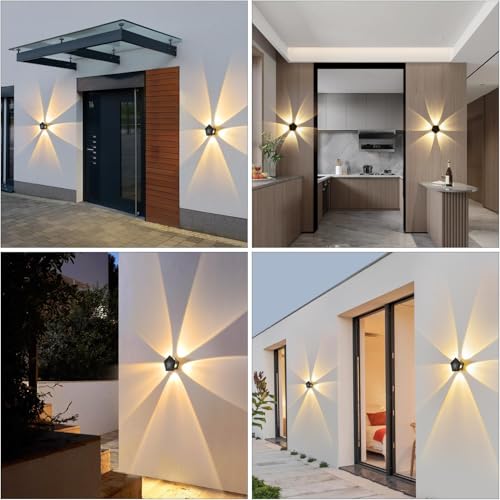 Image of Groeien 10W Pentagram Shape Waterproof LED Five Way Indoor Outdoor Exterior Wall Light (Warm White,ABS Plastic) (1)