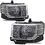 VehicleAid Headlight Assembly [Halogen Type] Compatible with 2009-2012 Ford Flex Driver and Passenger Side, Clear Reflector with Smoke Lens
