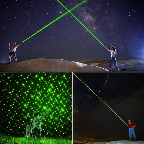 Image of COOLCOLD Laser Light | USB Rechargeable Green, Laser Pointer | Long Range, Laser Light Powerful | for Party, Disco Adjustable Mode, 2000m Handheld Laser Pen, Suitable for Camping(Green, Pack-2)