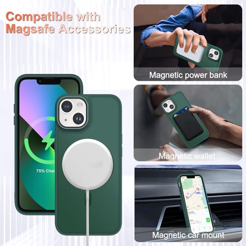 Image of for iPhone 14 Case, iPhone 13 Case, Matte Magnetic Case, Dark Green