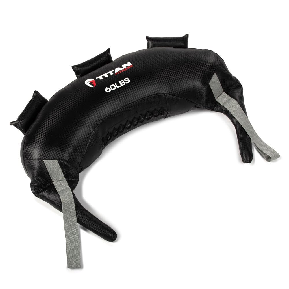 Titan Fitness 50 LB Functional Training Swing Bag, PU Material Bulgarian Power Sand Bag, Multiple Grips for Squats, Lunges, Throws, and More