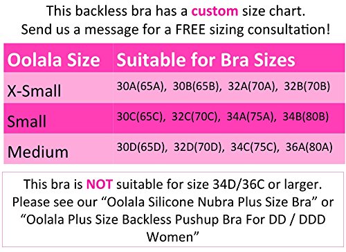 Oolala 4.5 Star Premium Backless Adhesive Sticky Strapless Silicone Pushup Bra,Nude/S-30C,32C,34A,34B #TOP5