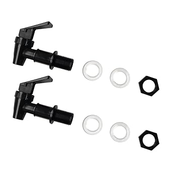 2 قطع استبدال صنبور المبرد ، Spigot Spout المياه المشروبات Lever Pour Dispenser صنبور المياه الفخار ، BPA المياه البلاستيكية الحرة Spigot الأسود